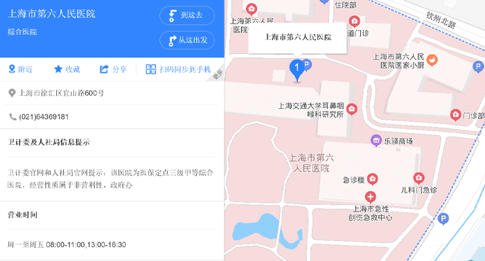 上海六院地址